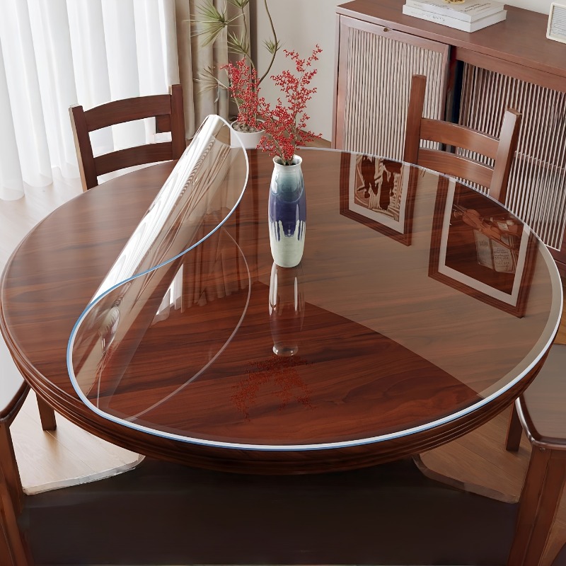 Desk Setup Wallpaper - Tovaglia Rotonda Trasparente in PVC 0,7mm,