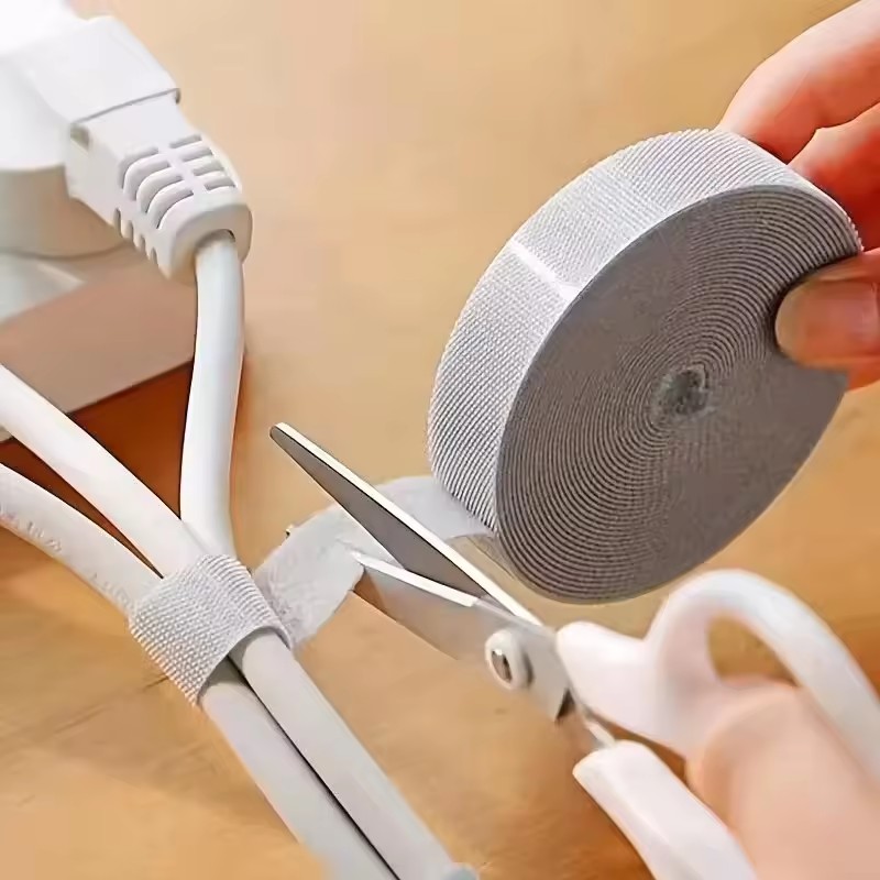 Desk Setup Cable Management - Organizzatore di cavi 1/5M, nastro avvolgicavo,
