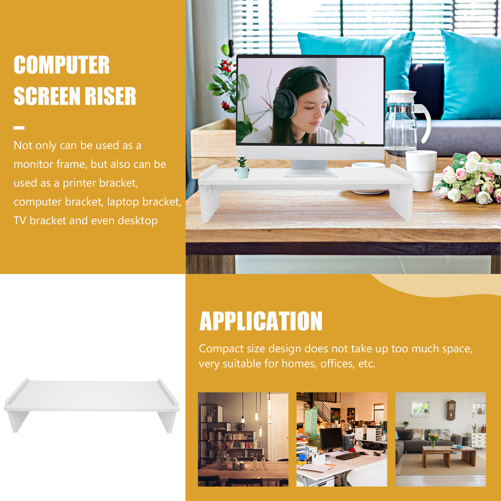 Setup Desk Monitor - Supporto per Monitor in Legno Regolabile