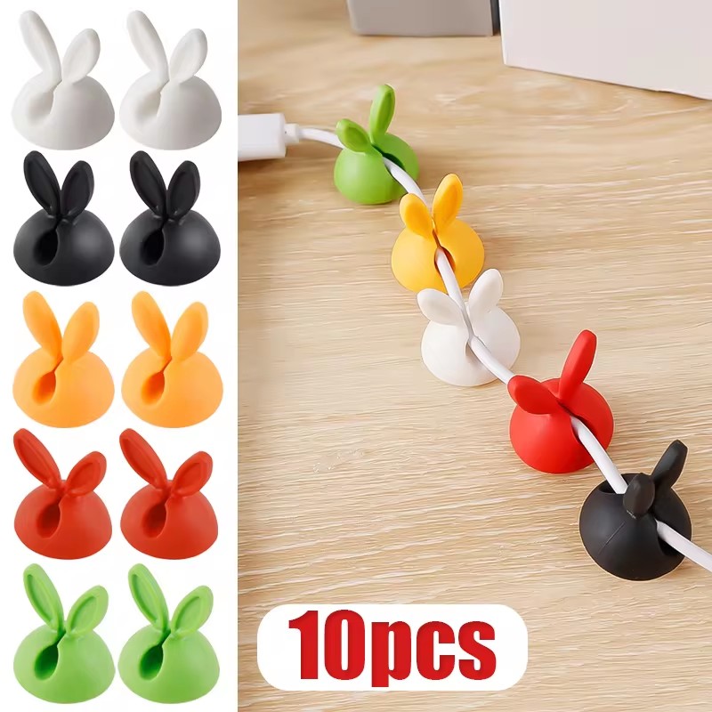 Desk Setup Cable Management - Cute Rabbit Ear Cable Manager Desktop
