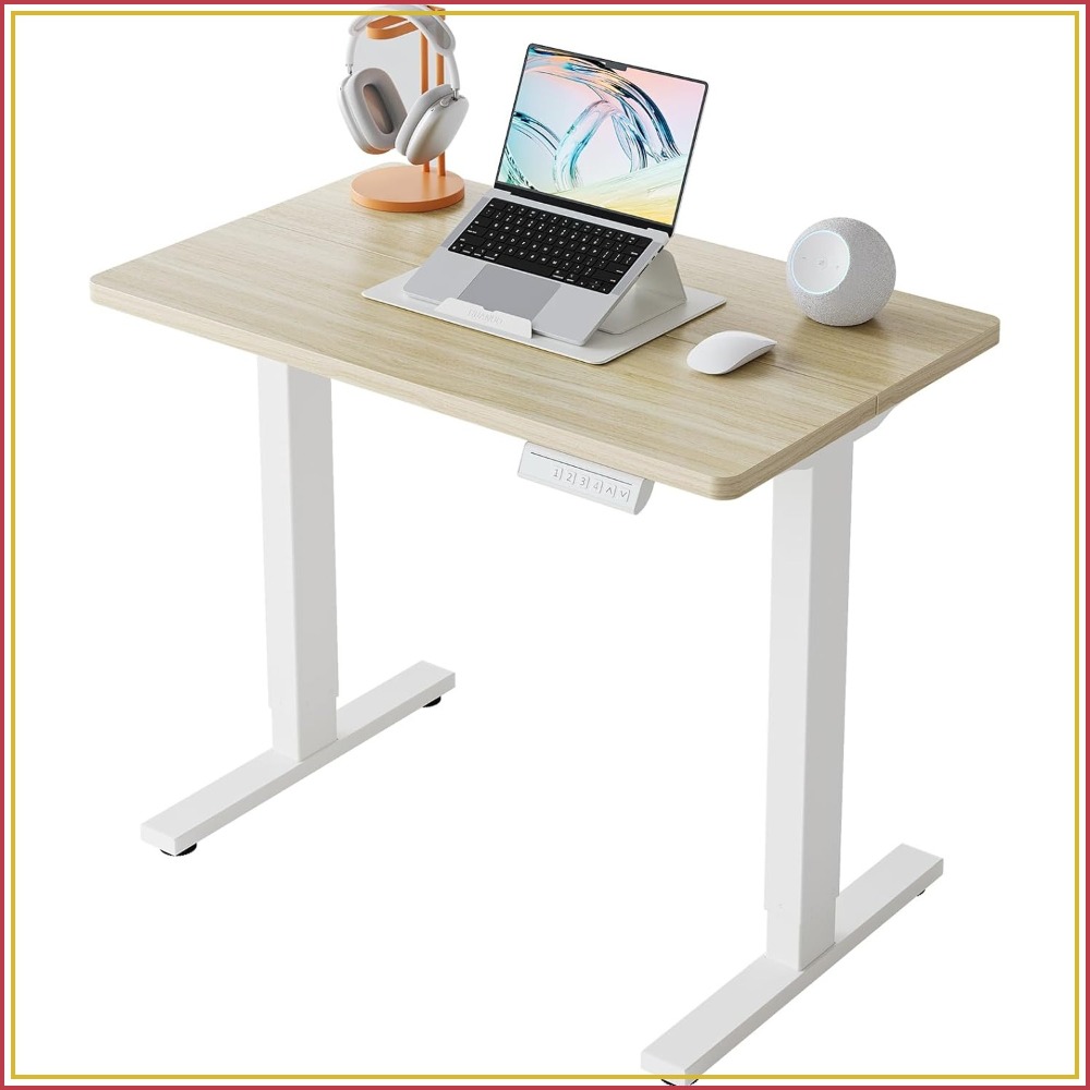 Desk Setup L Shaped - Piccola scrivania elettrica regolabile in altezza,