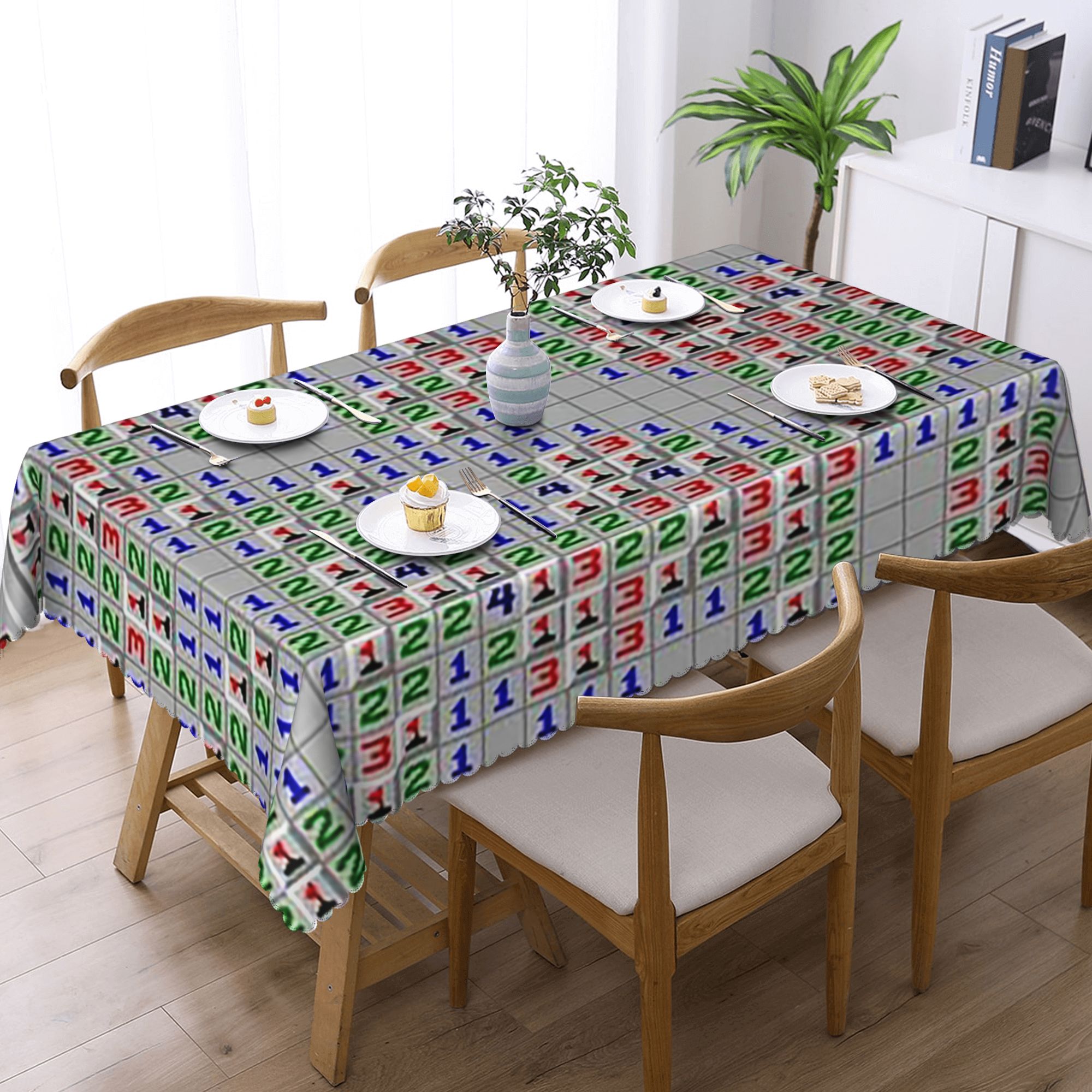 Desk Setup Wallpaper - Tovaglia Rettangolare Personalizzata con Motivo Sottomarino,