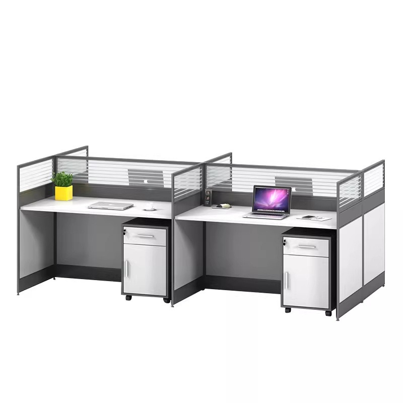 Desk Setup L Shaped - Scrivania da Ufficio Bianca per 2,