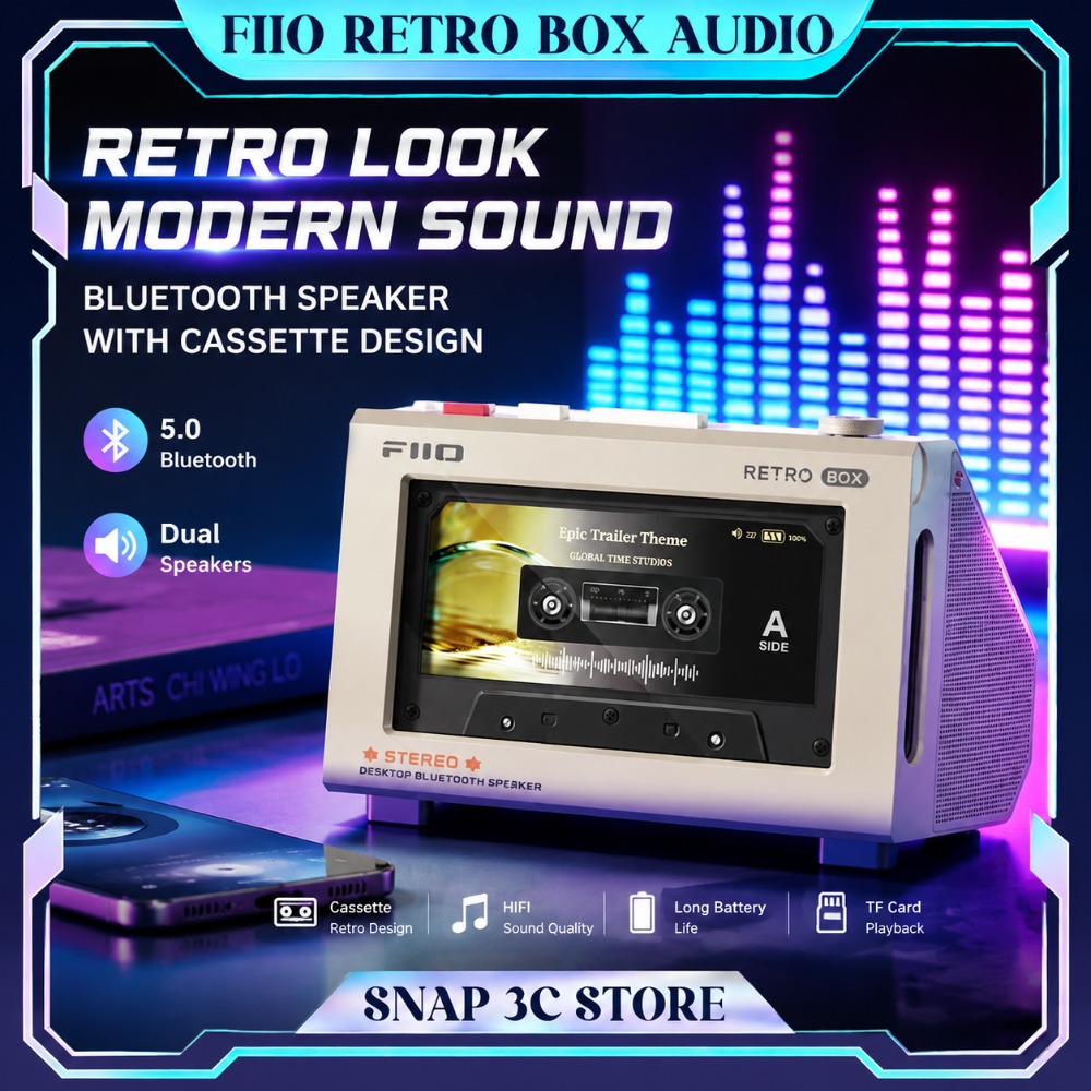 Speaker Desk Setup - FiiO RETRO BOX Altoparlante Stereo Bluetooth