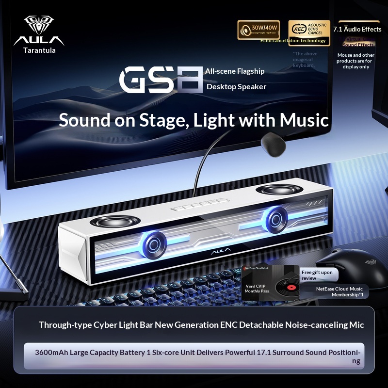 Speaker Desk Setup - Altoparlante da Gaming Aula Gs8, Soundbar