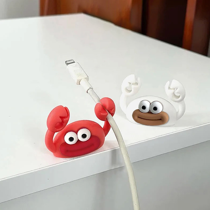 Desk Setup Cable Management - Cartoon Crab Cable Holder Desktop Winder