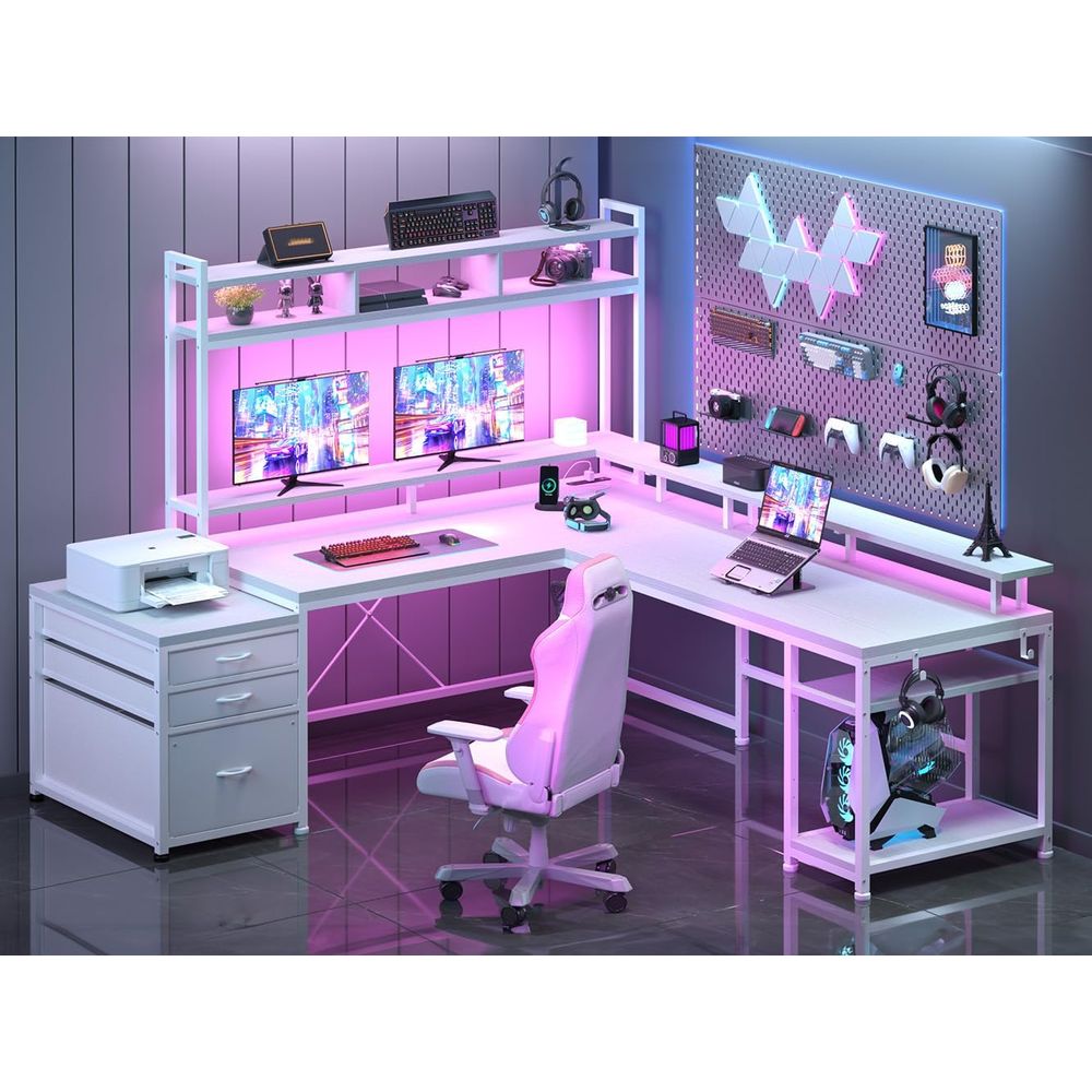 Scrivania a L da 104 Pollici p - Dual Monitor Desk Setup recensione e prezzo