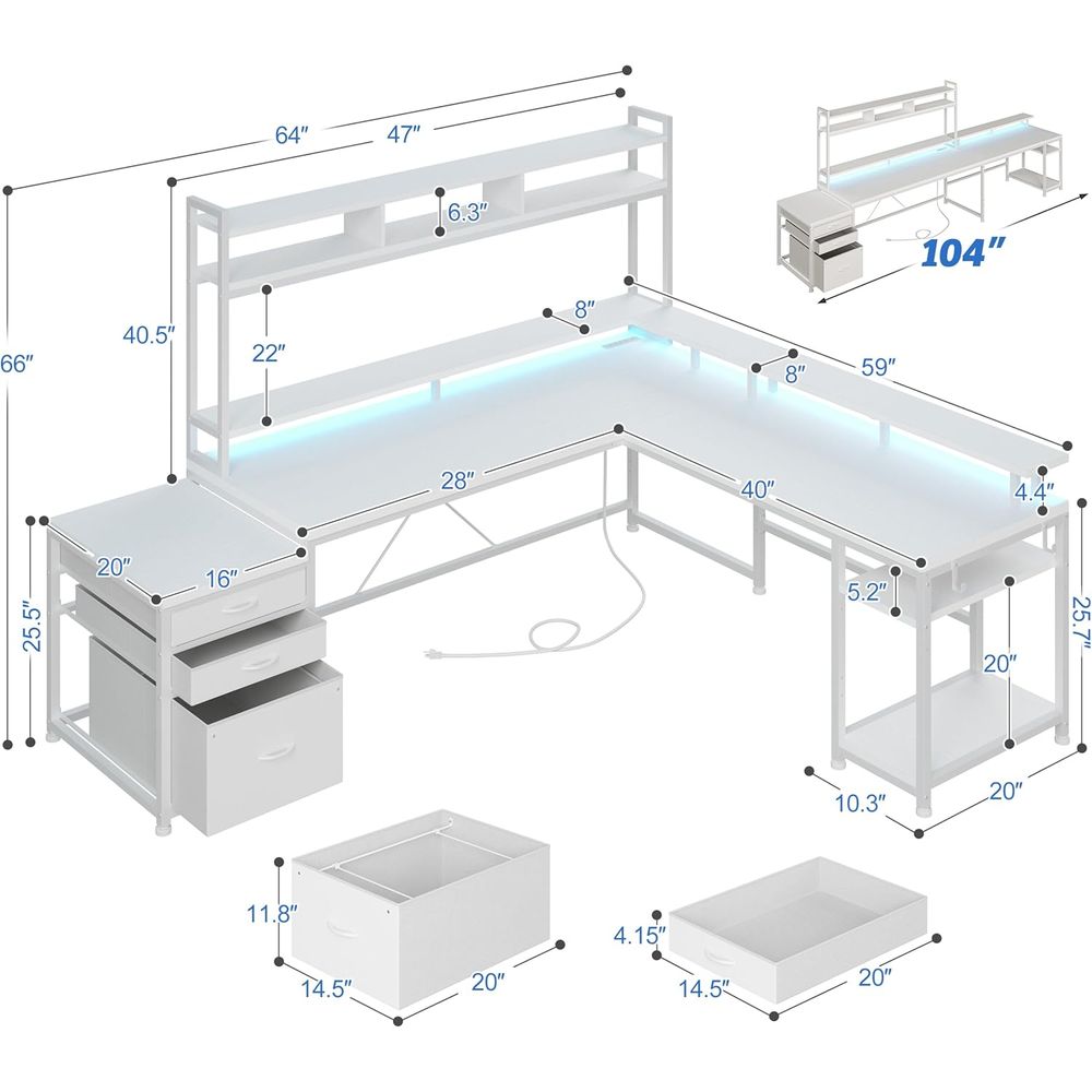 Scrivania a L da 104 Pollici p - Dual Monitor Desk Setup recensione e prezzo