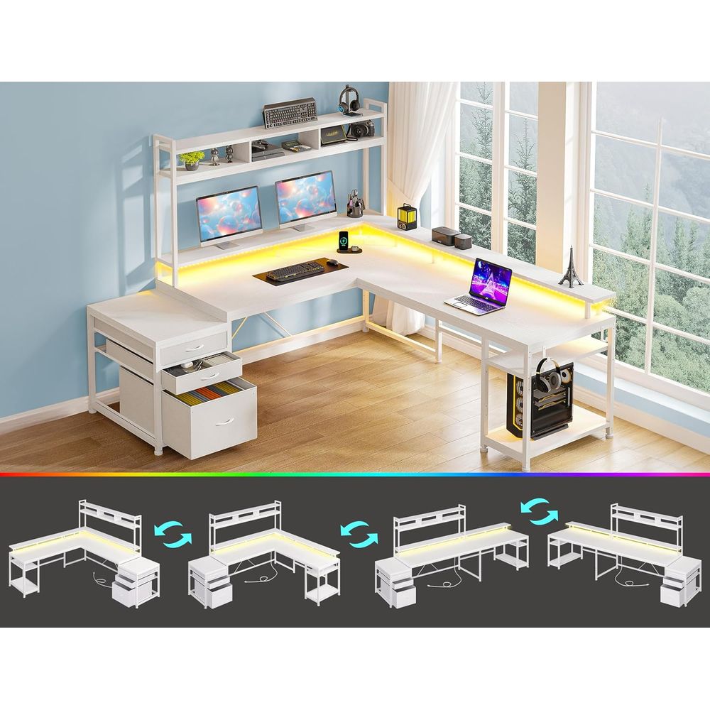 Scrivania a L da 104 Pollici p - Dual Monitor Desk Setup recensione e prezzo