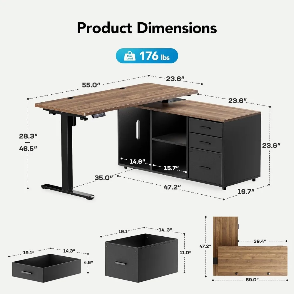 Scrivania a L HUANUO da 55 pol - Desk Setup L Shaped recensione e prezzo