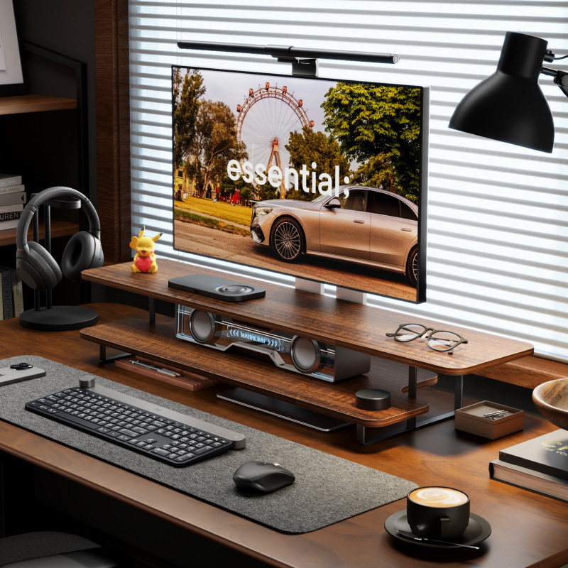 Supporto per Monitor in Legno  - Desk Setup With Laptop And Monitor recensione e prezzo