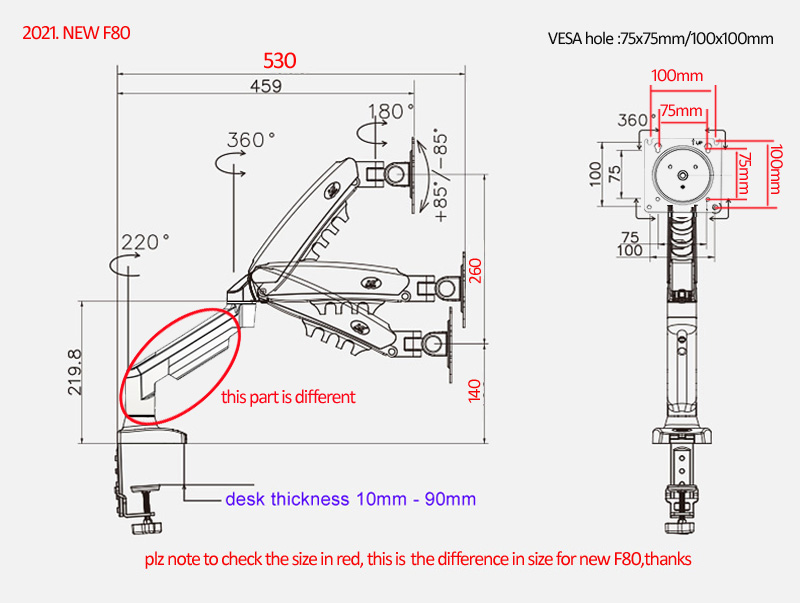 NUOVO NB F80 Supporto per Moni - Dual Monitor Desk Setup recensione e prezzo
