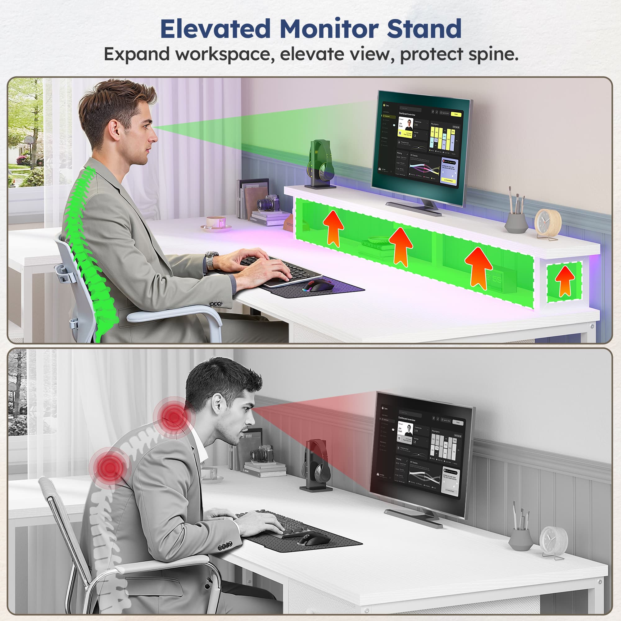EnHomee Scrivania da gaming a  - Dual Monitor Desk Setup recensione e prezzo