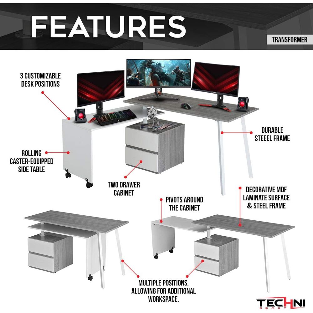 Scrivania da Gaming a L Nera - - Desk Setup L Shaped recensione e prezzo