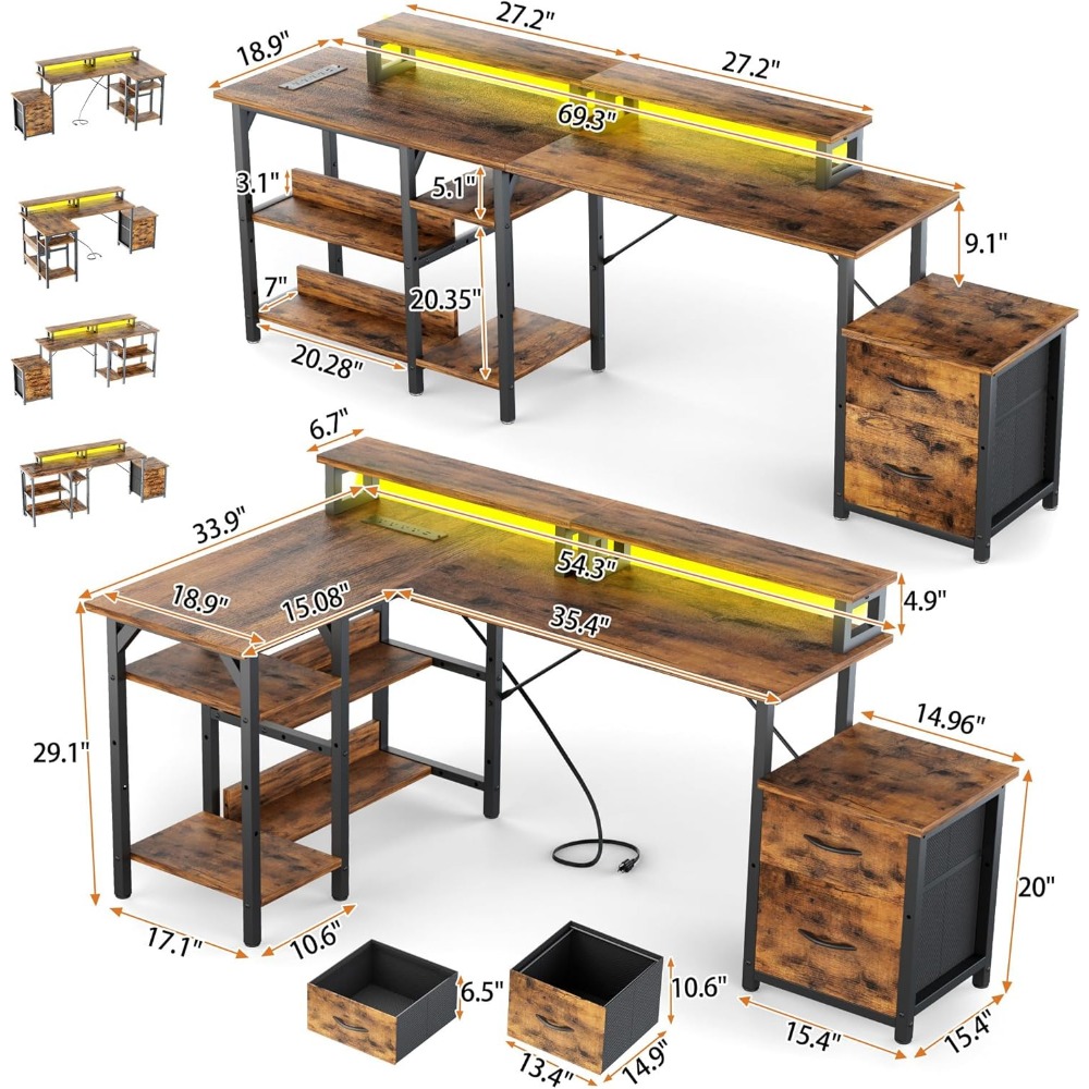 Scrivania da Ufficio con Casse - Desk Setup L Shaped recensione e prezzo
