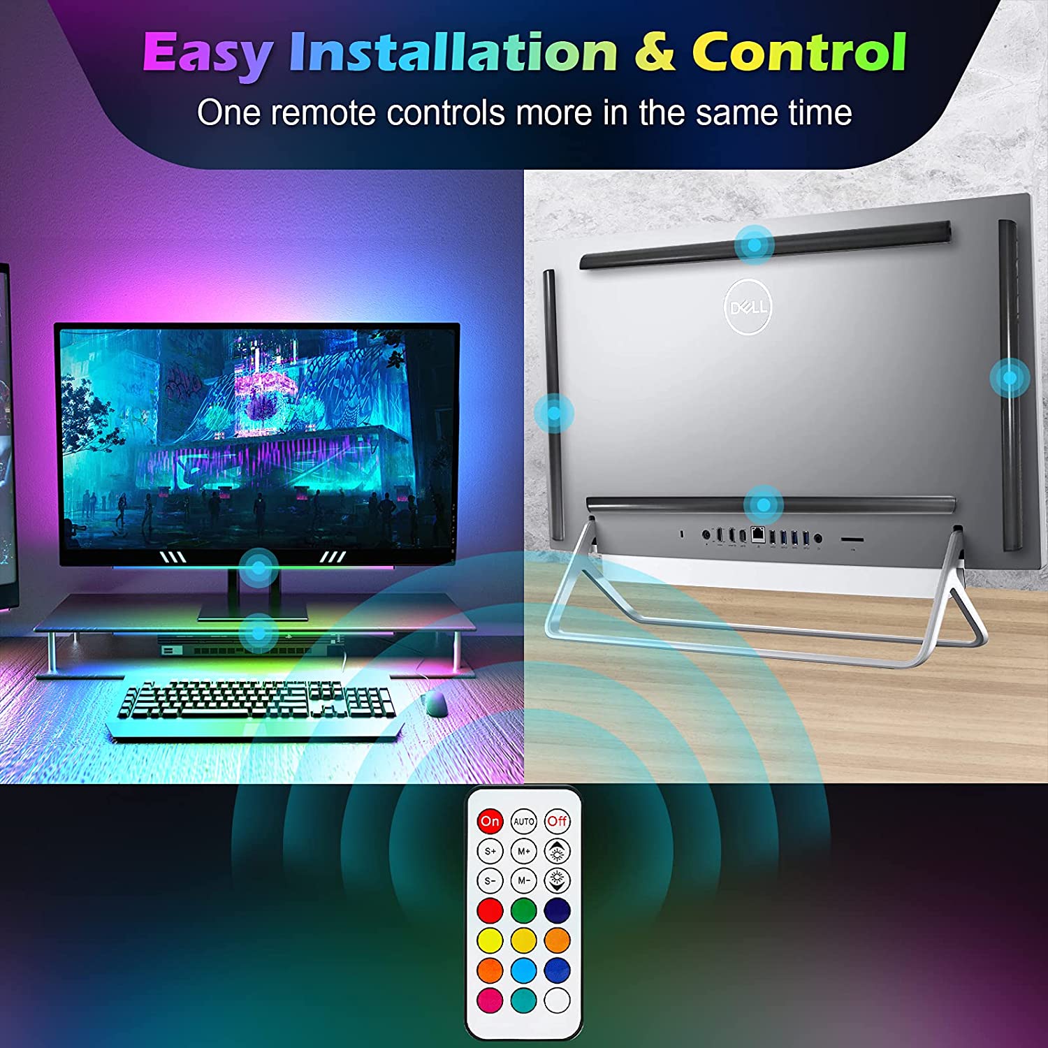 Barra luminosa sotto il monito - Setup Desk Monitor recensione e prezzo