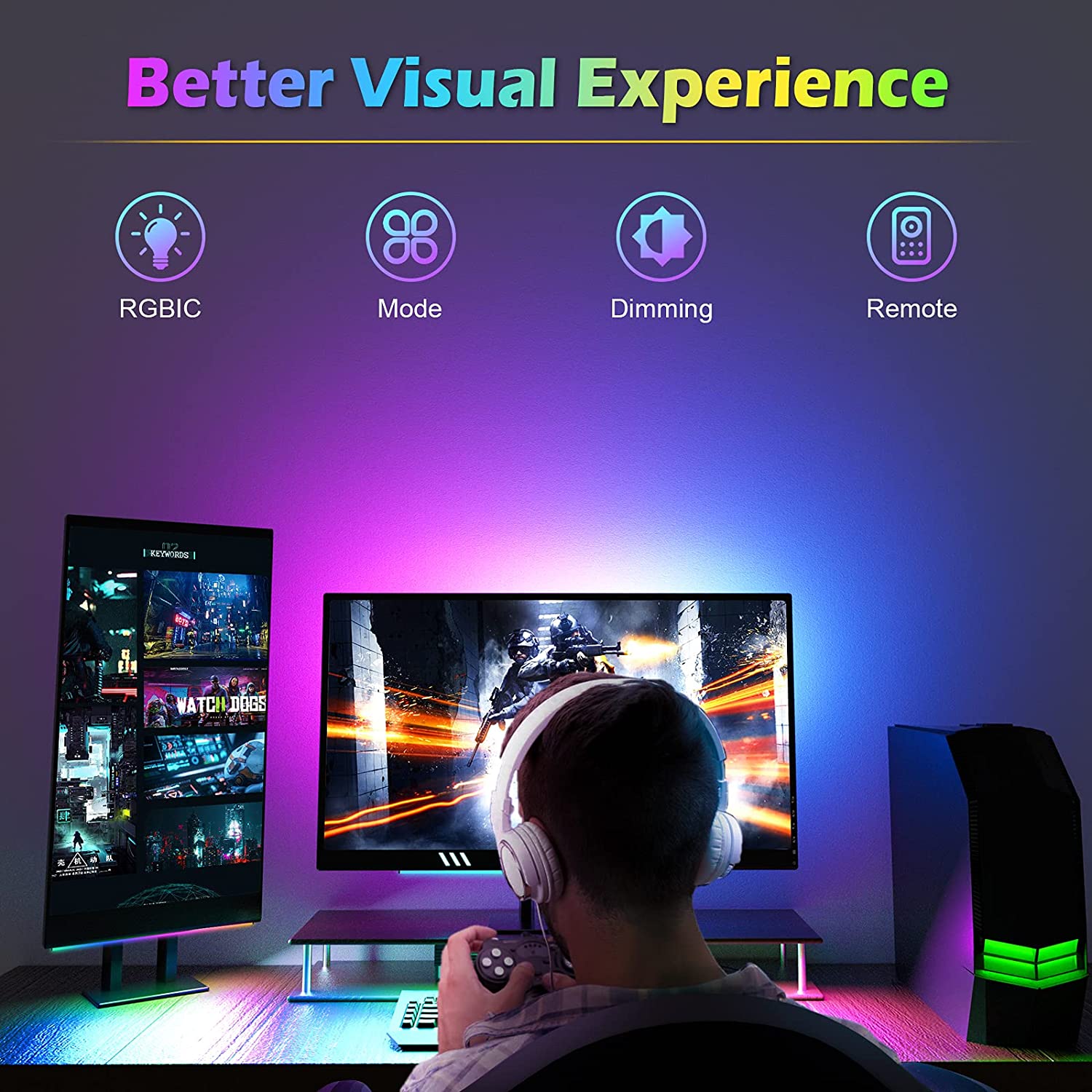 Barra luminosa sotto il monito - Setup Desk Monitor recensione e prezzo